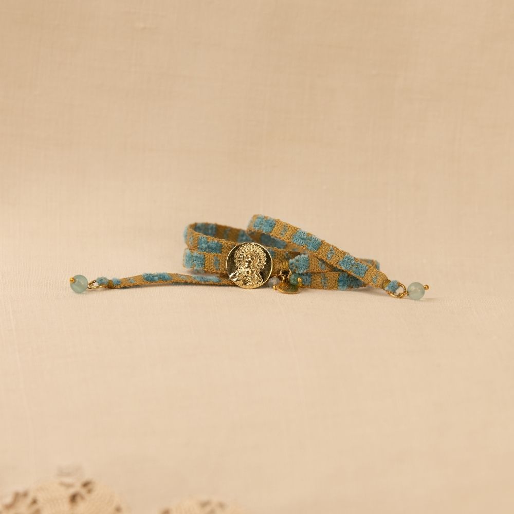 Pulsera Caridad Ocre Turquesa