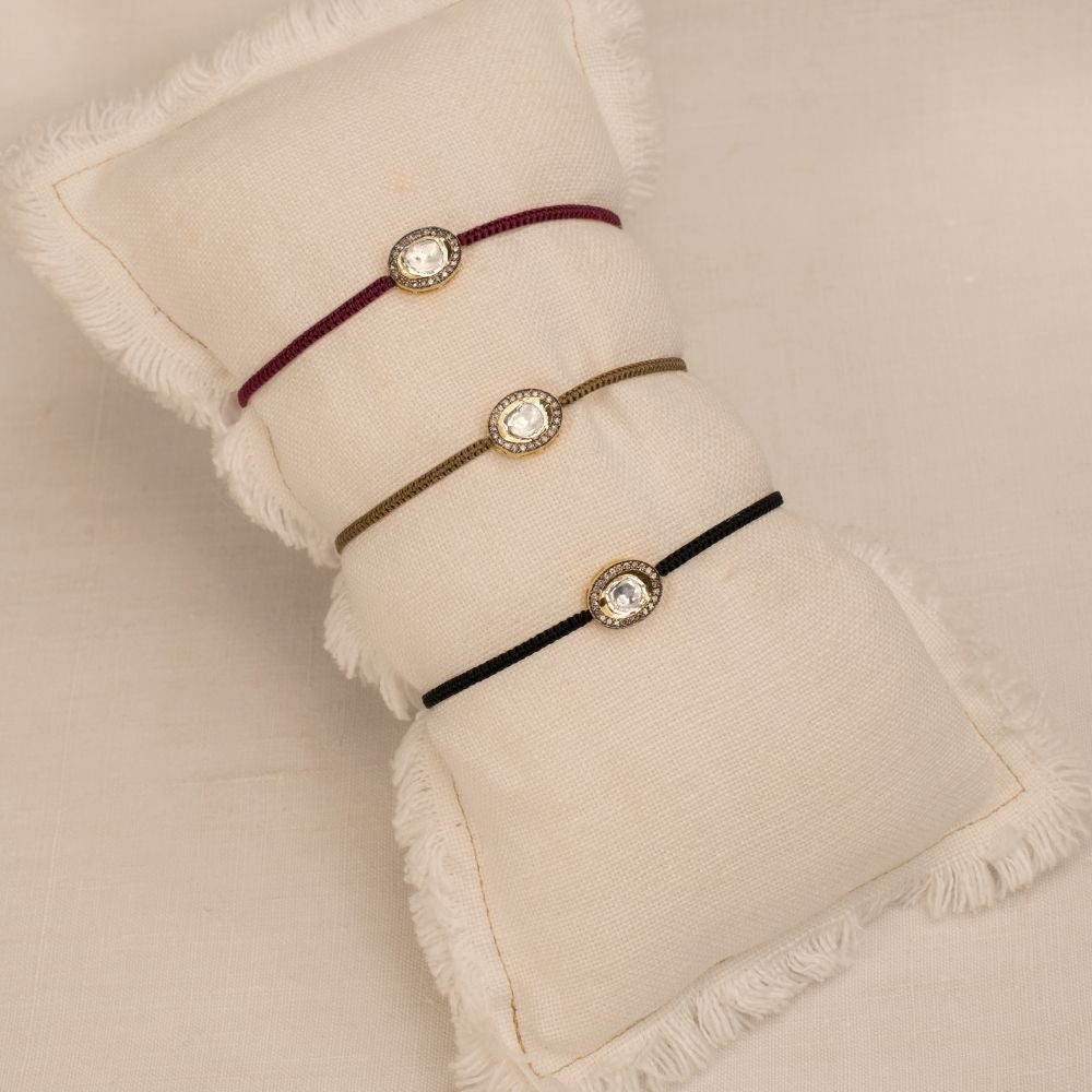 Pulsera Macramé Diamante Tabaco