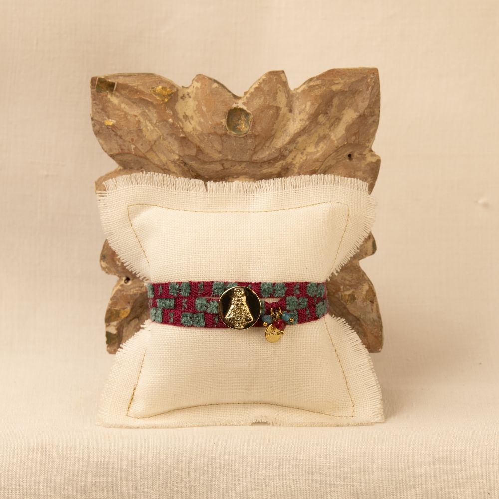 PULSERA CARIDAD GRANATE TURQUESA