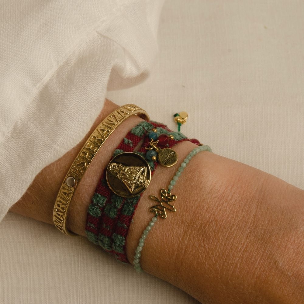 Pulsera Caridad Granate Turquesa