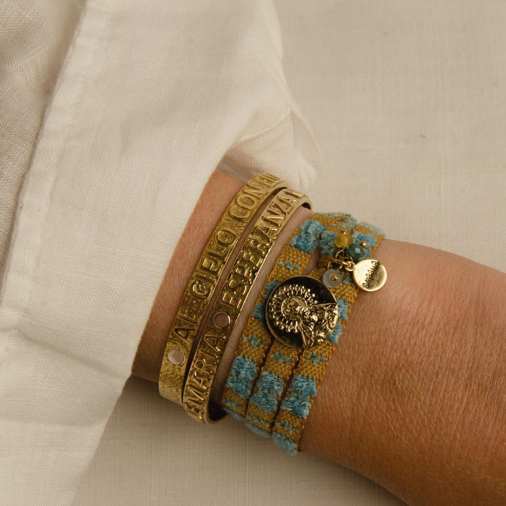 Pulsera Caridad Ocre Turquesa