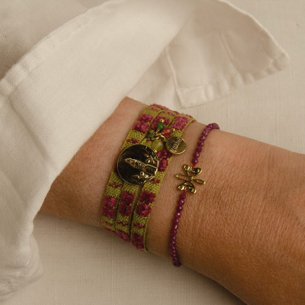 Pulsera Caridad Pistacho Buganvilla