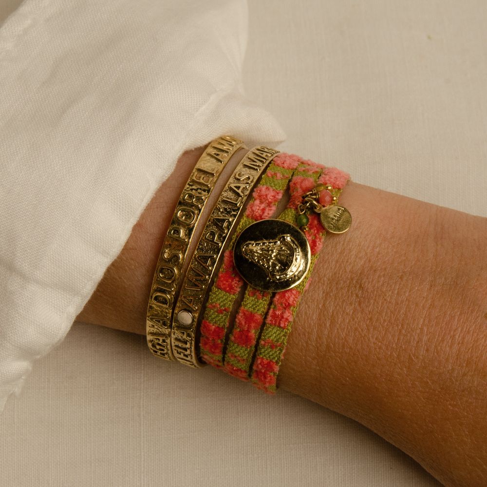 Pulsera Caridad Pistacho Coral